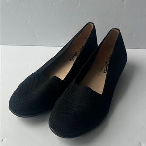 Lifestride Intra Velocity 2.0 Flex Black Slip-on Comfort Flats Women's Size 9.5